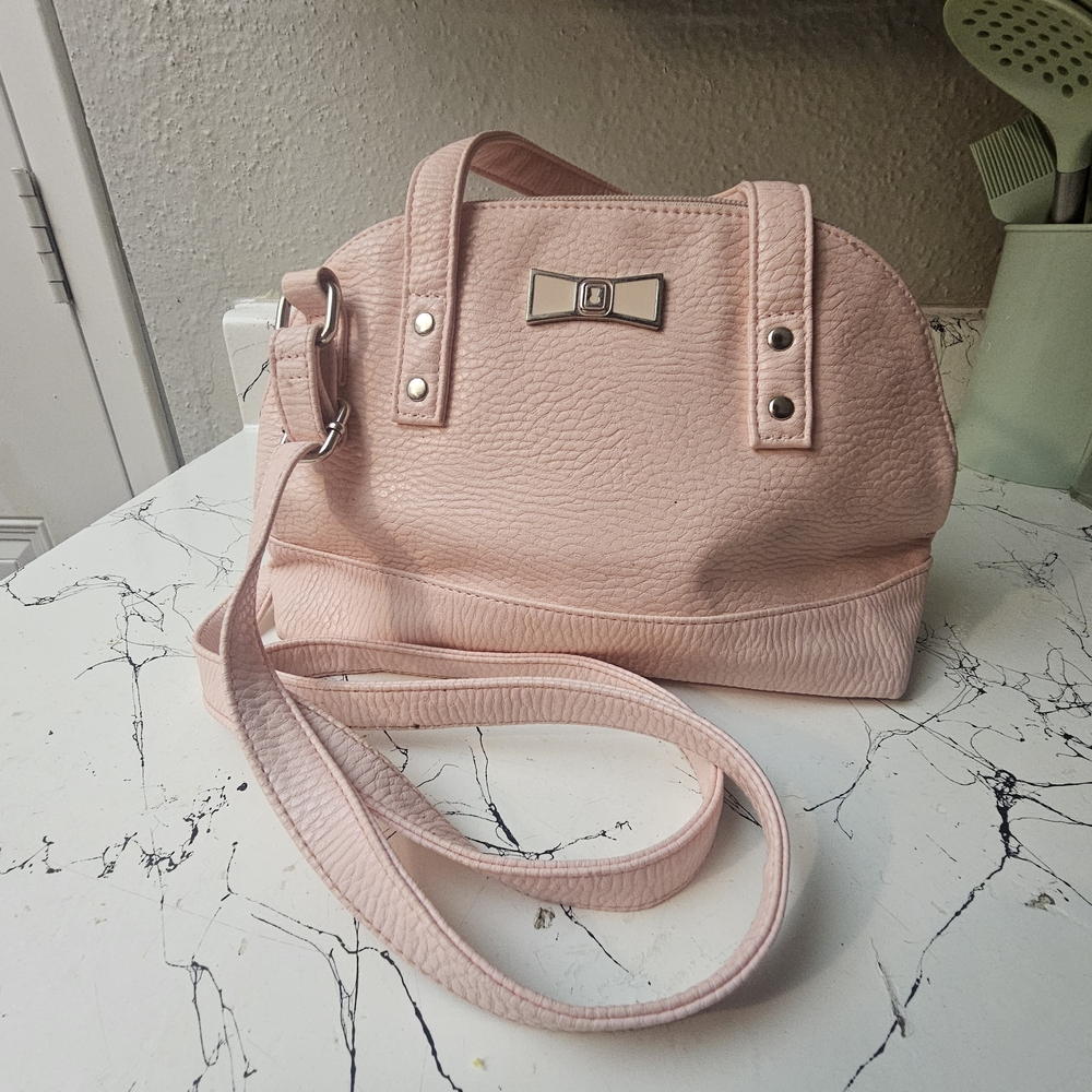 Elegant Pink Bow Accent Handbag